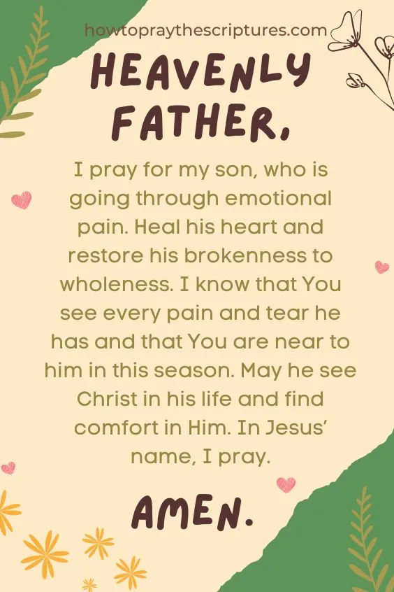 Father in heaven, I thank You because You are Jehovah Rapha, the God who heals. You heal not just our physical sickness but also our emotional pain. In Jesus' name, I pray. Amen.