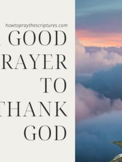A Good Prayer To Thank God