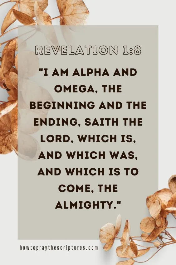 I am Alpha and Omega, the beginning and the ending, saith the Lord, which is, and which was, and which is to come, the Almighty. Revelation 1:8