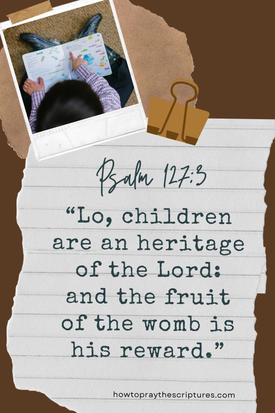 Lo, children are an heritage of the LORD: and the fruit of the womb is his reward. Psalm 127:3