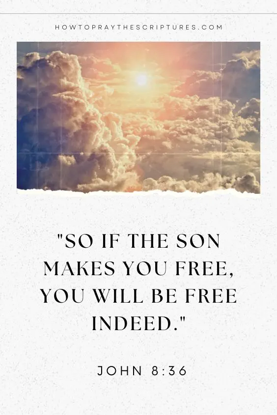 John 8:36 (NRSV), "So if the Son makes you free, you will be free indeed." 