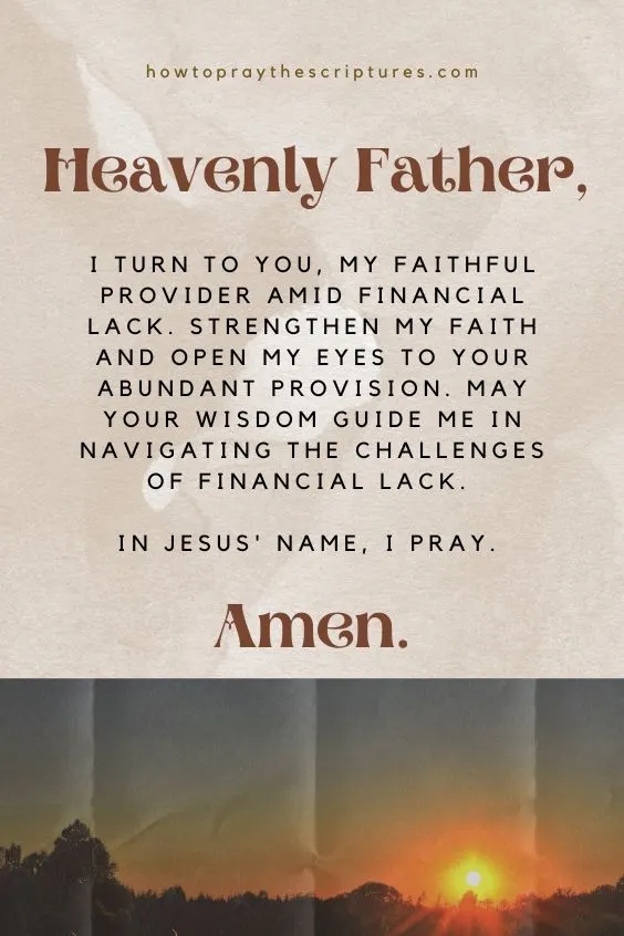 A Good Prayer for Financial Lack