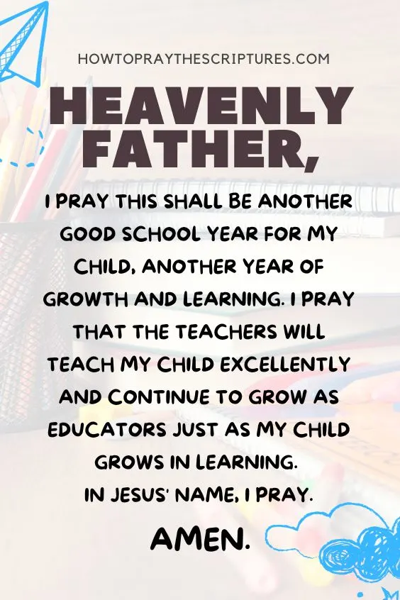A Parents Back to School Prayer
