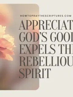 Appreciating God’s goodness Expels the rebellious spirit