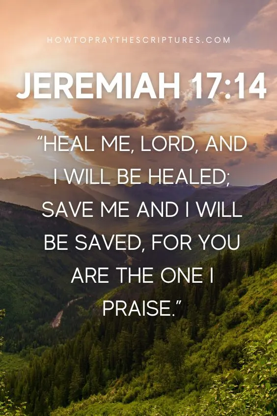 Heal me, Lord, and I will be healed; save me and I will be saved, for you are the one I praise.