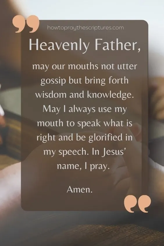 A Prayer Against Gossip