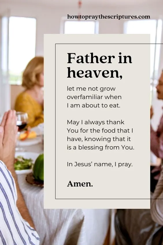 A Good Prayer Before You Eat