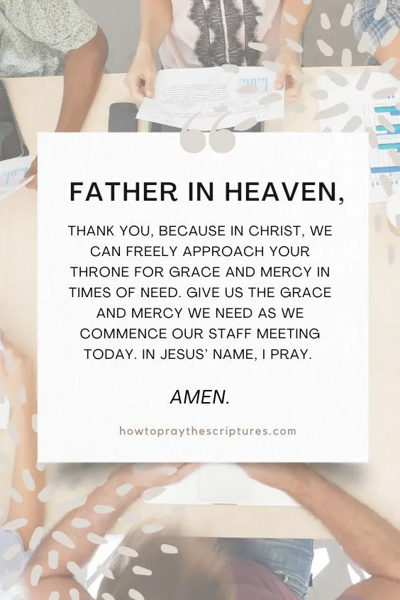 A Prayer Before a Staff Meeting