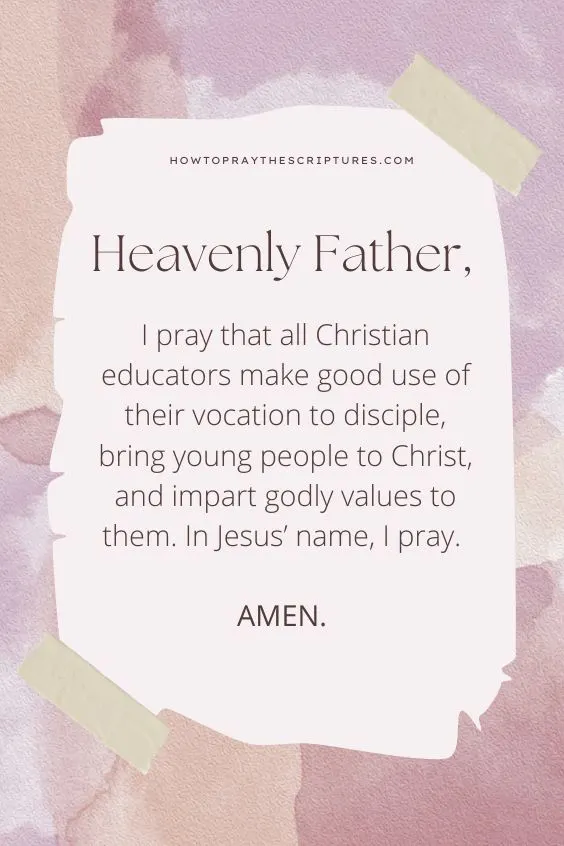 A Good Prayer for Educators