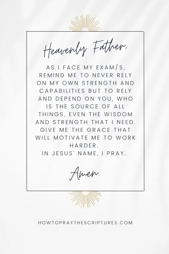 A Good Prayer for Exams