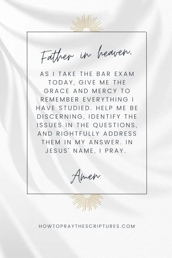 A Good Prayer for Exams