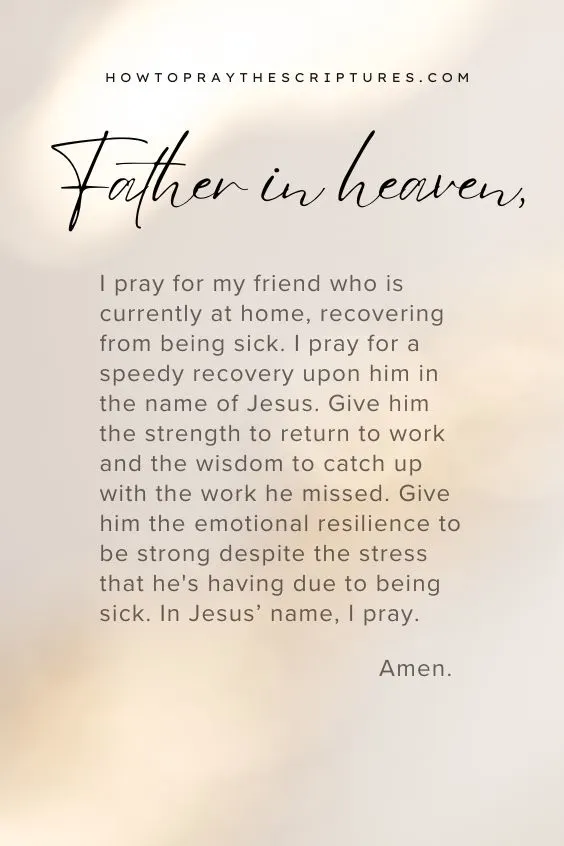 How to Pray for a Friend Who Is Sick