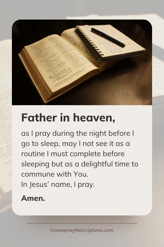 A Good Night Short Prayer
