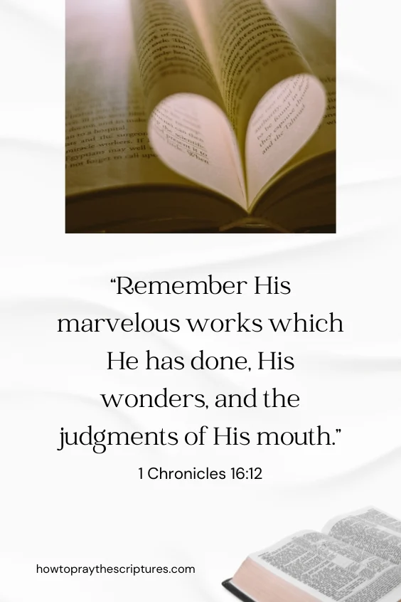 Remember His marvelous works which He has done, His wonders, and the judgments of His mouth.