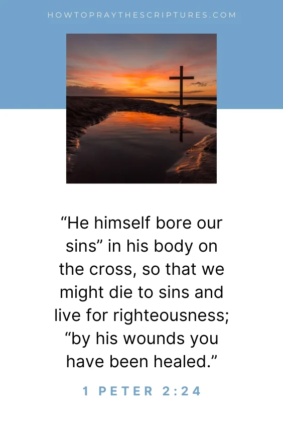 He himself bore our sins&rdquo; in his body on the cross, so that we might die to sins and live for righteousness; &ldquo;by his wounds you have been healed.