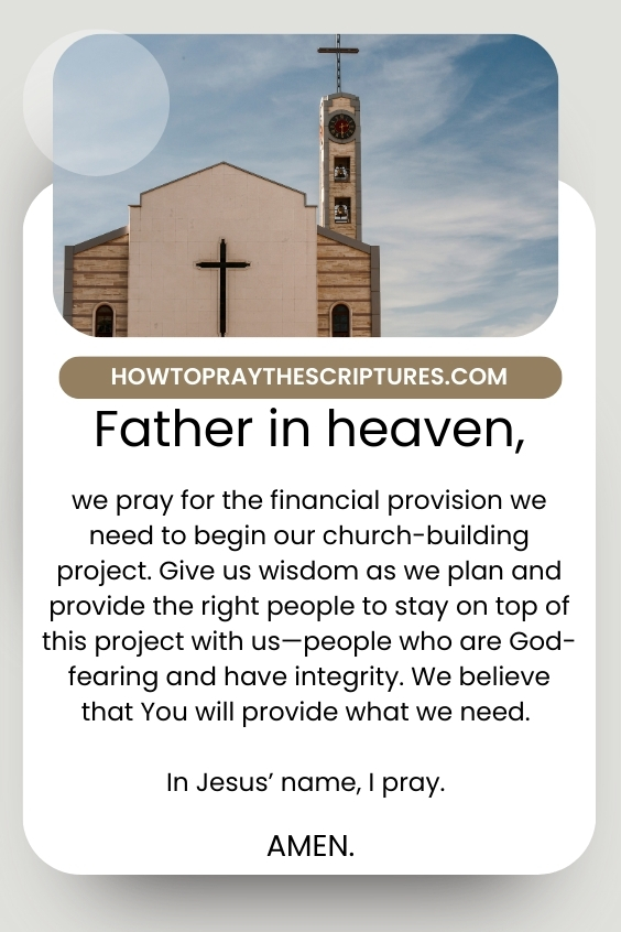 Pray For Build Machine A Prayer For A Church Building