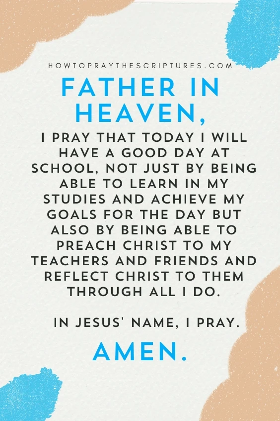 A Prayer for a Good Day at School