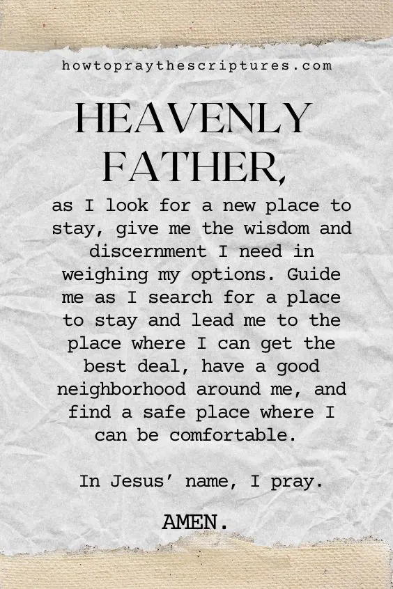A Prayer for a Place to Stay