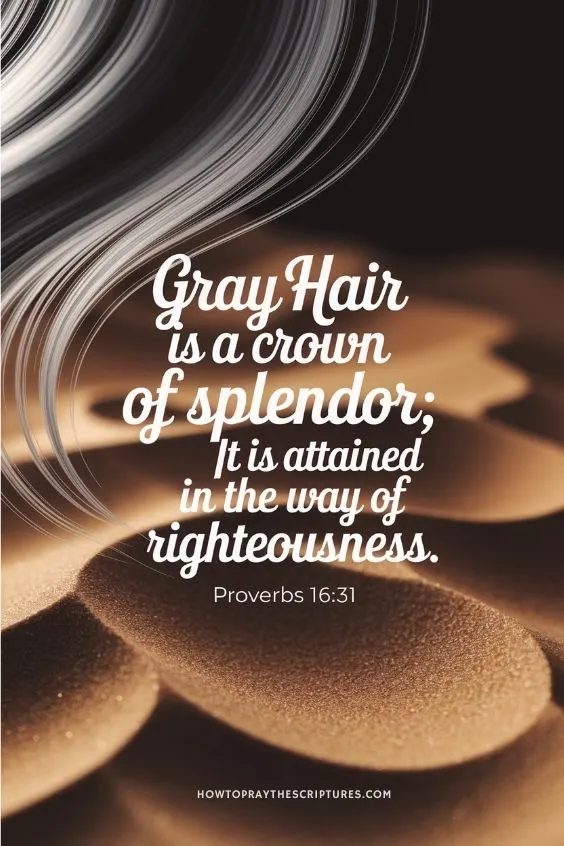 Gray hair is a crown of splendor; it is attained in the way of righteousness.) 