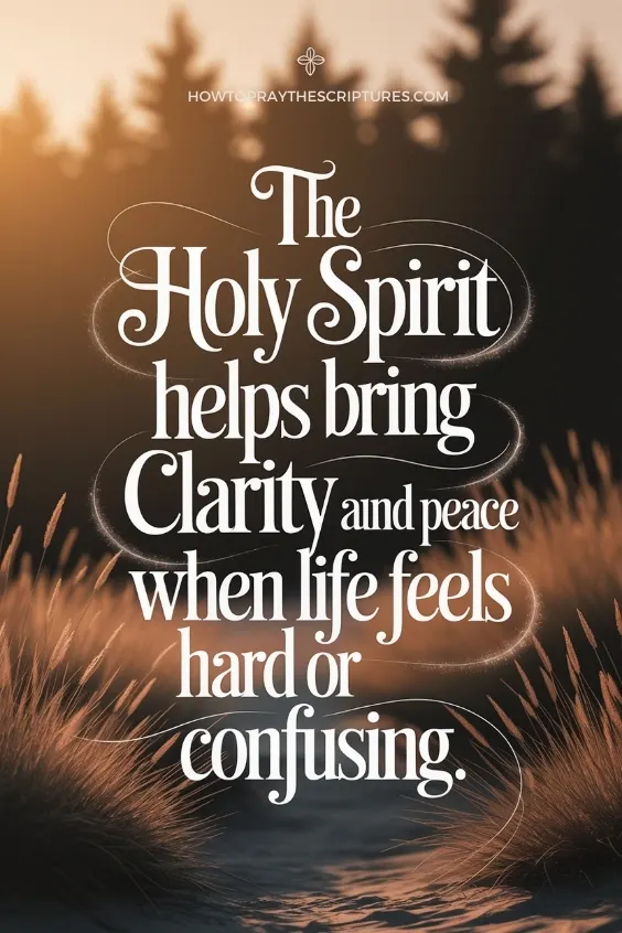 The Holy Spirit helps bring clarity and peace when life feels hard or confusing. 